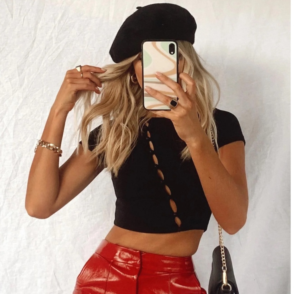 Princess Polly Black Crop Top